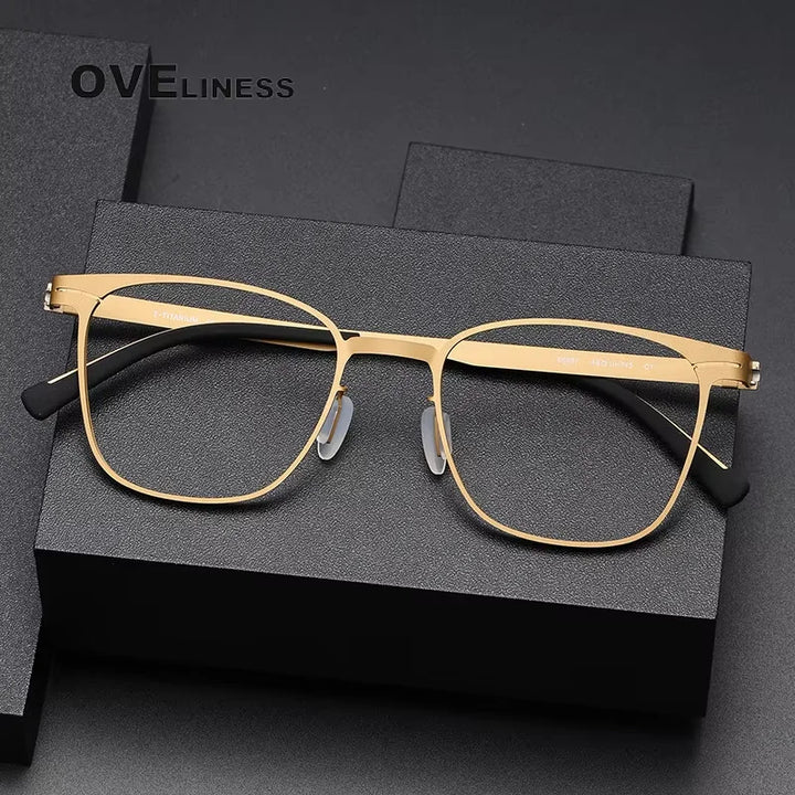 Oveliness Women's Full Rim Square Screwless Titanium Eyeglasses 80997 Full Rim Oveliness