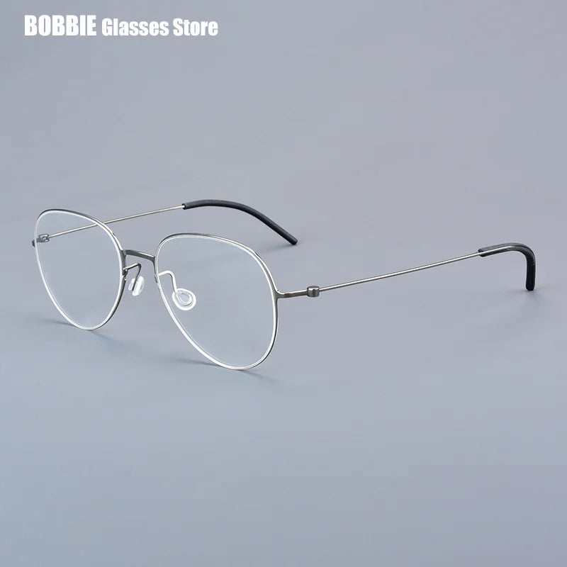 Bobbie Women's Full Rim Round Oval Screwless Titanium Eyeglasses 365512