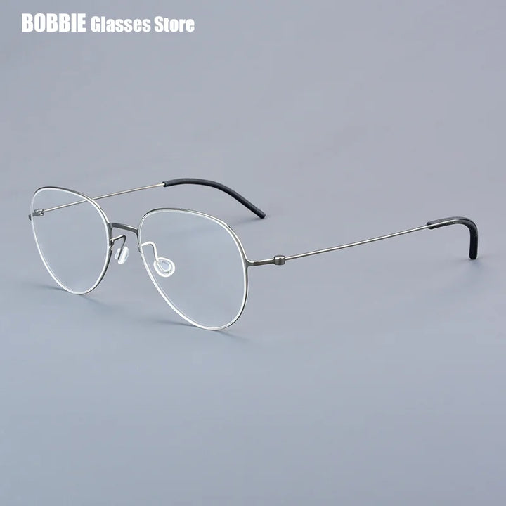Bobbie Unisex Full Rim Oval Round Screwless Titanium Eyeglasses 765512