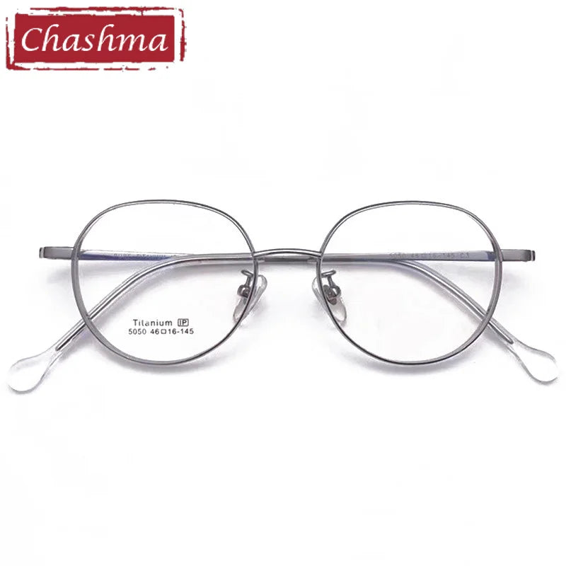 Chashma Ottica Unisex Full Rim Round Titanium Eyeglasses 5050 Full Rim Chashma Ottica   