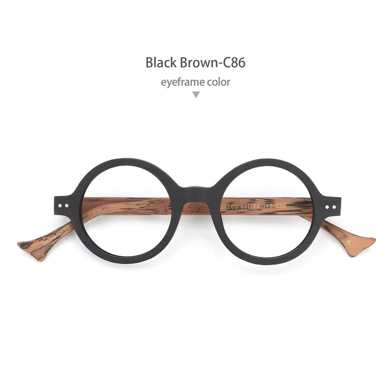 Hdcrafter PS7060 unisex round acetate prescription eyeglasses — view 3