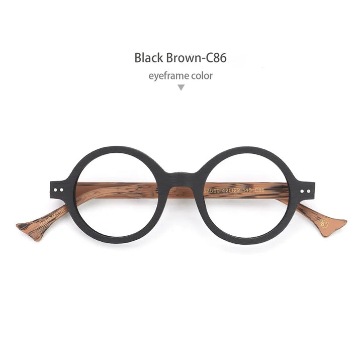 Hdcrafter PS7060 unisex round acetate prescription eyeglasses — view 3