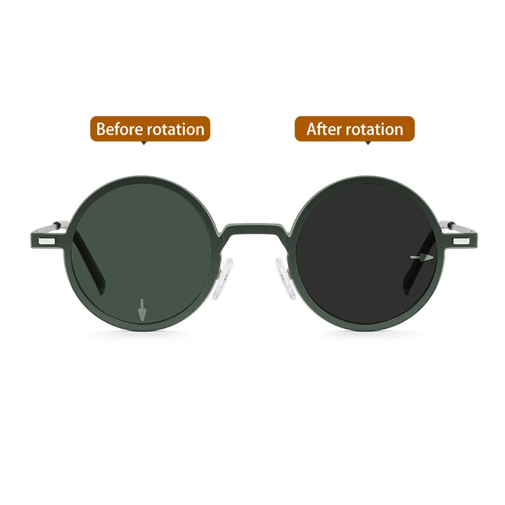 Vicky Women's Full Rim Round Steel Myopic Reading Glasses Clip On Sunglasses 520436