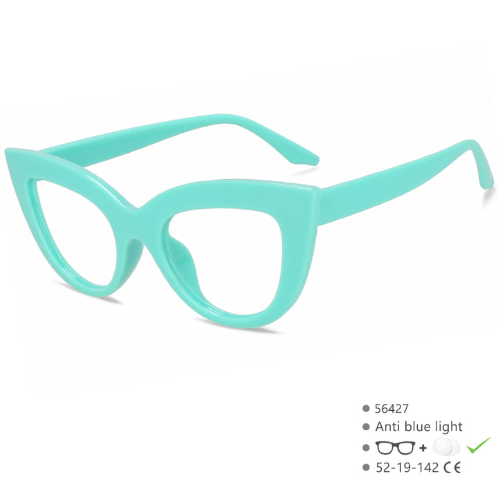 CCSpace Women's Full Rim Cat Eye PC Plastic Eyeglasses 56427 Full Rim CCspace Blue  