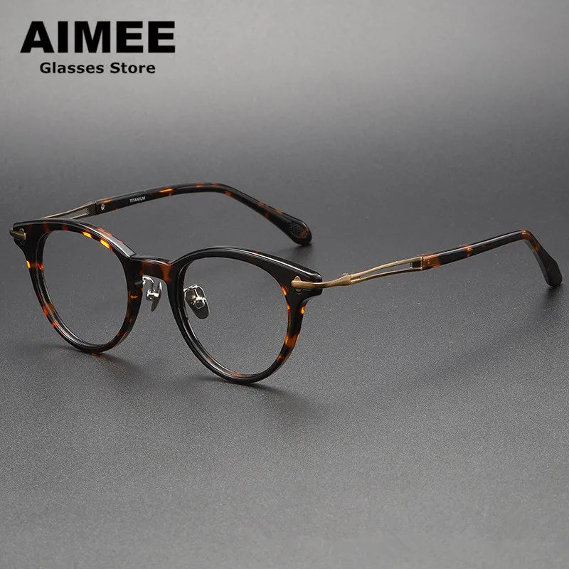 Aimee Unisex Full Rim Round Titanium Acetate Eyeglasses 1721 Full Rim Aimee   