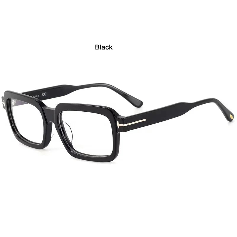 Aror Unisex Full Rim Brow Line Square Acetate Eyeglasses 45711 Full Rim Aror black