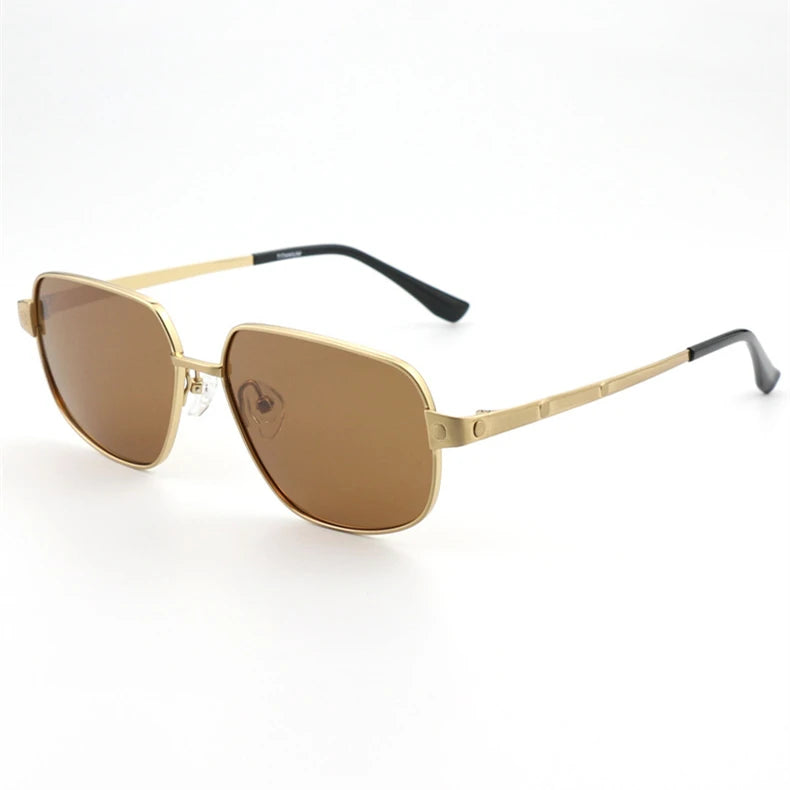 Black Mask Men Full Rim Square Titanium Polarized Sunglasses BM-1110S