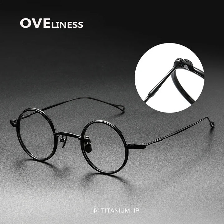 Oveliness Unisex Full Rim Round Titanium Acetate Eyeglasses O2208 Full Rim Oveliness   