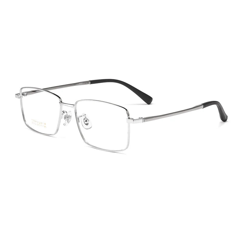 Hotochki Unisex Full Rim Square Titanium Eyeglasses N80012n Full Rim Hotochki silver  