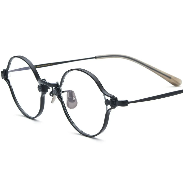 Nobler Unisex Full Rim Irregular Round Titanium Eyeglasses K188 Full Rim Nobler   