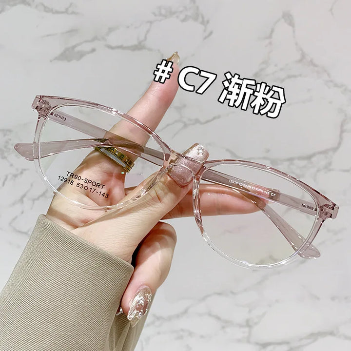 Zirosat Women's Full Rim Square Cat Eye Tr 90 Titanium Eyeglasses 12918