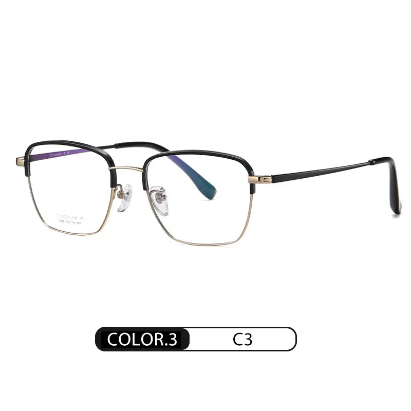 Hotony Unisex Full Rim Polygon Square Titanium Eyeglasses 20387