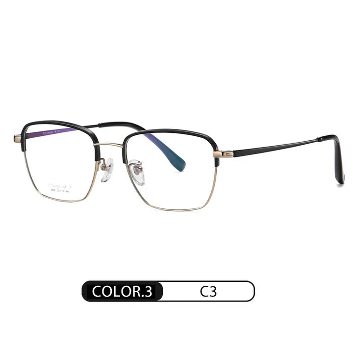 Hotony Unisex Full Rim Polygon Square Titanium Eyeglasses 20387