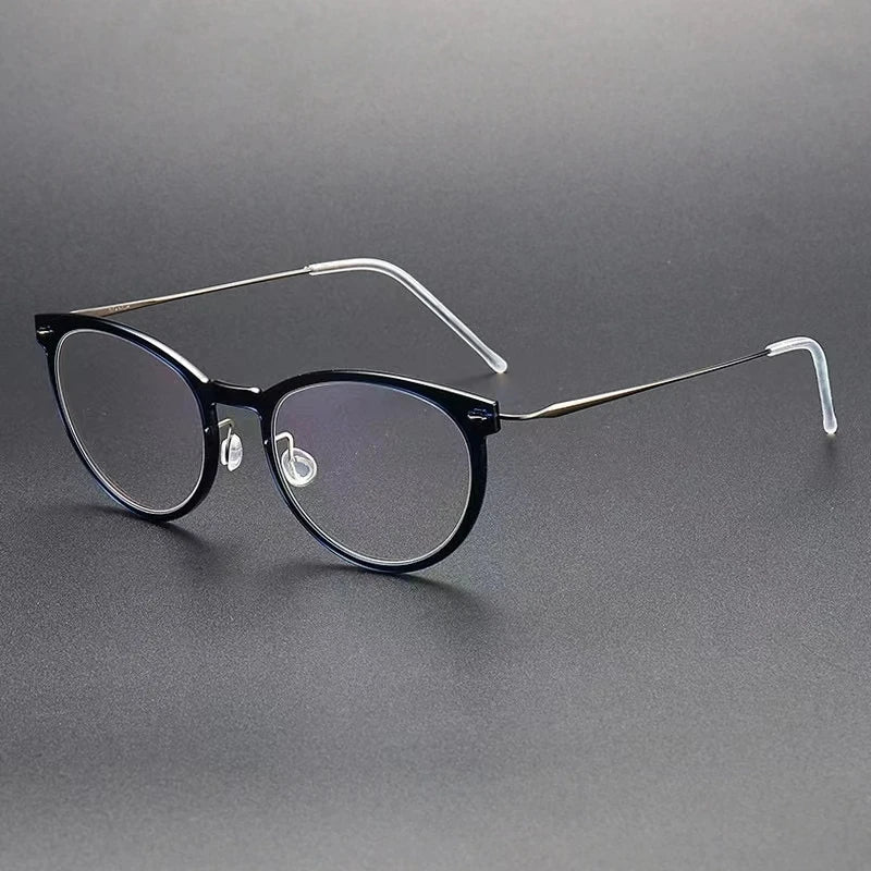 Bobbie Unisex Full Rim Round Titanium Eyeglasses 6517