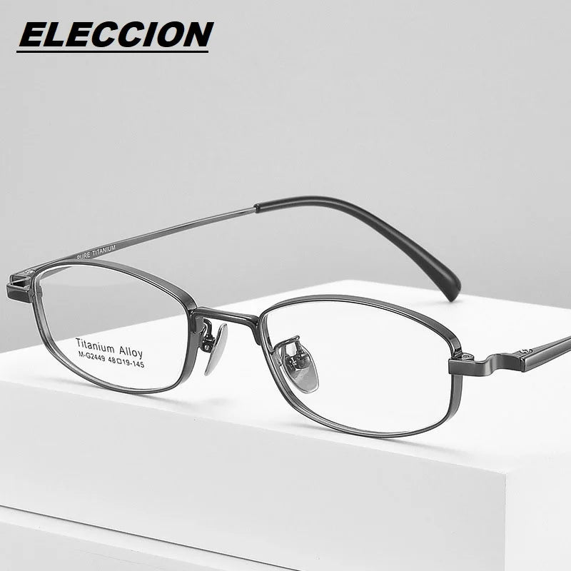 Eleccion Unisex Full Rim Oval Square Titanium Eyeglasses 2499 Full Rim Eleccion