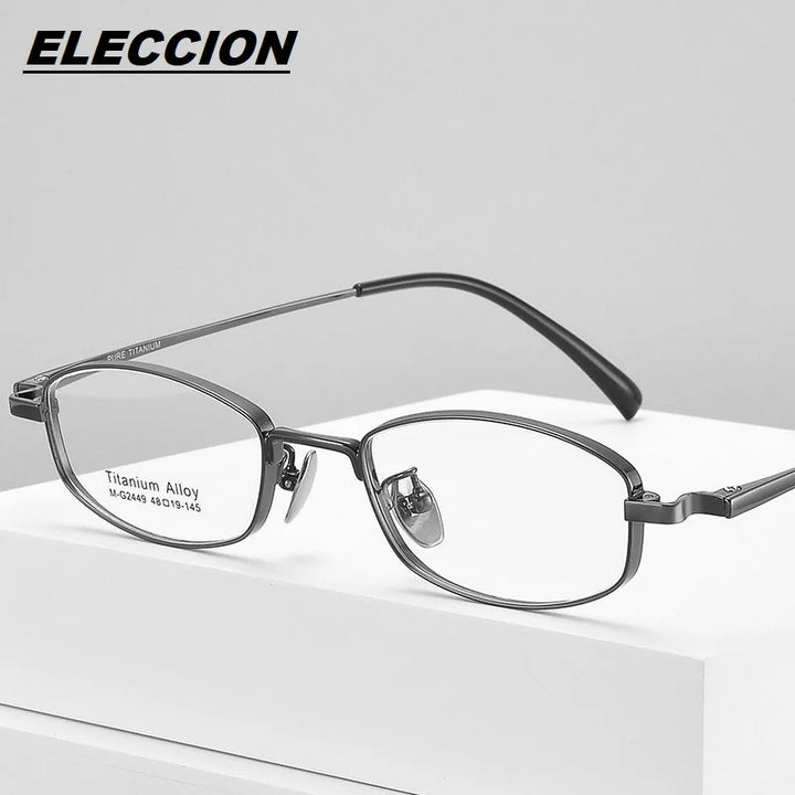 Eleccion Unisex Full Rim Oval Square Titanium Eyeglasses 2499 Full Rim Eleccion