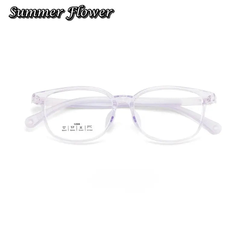 Summer Flower Unisex Youth's Full Rim Square Tr 90 Titanium Eyeglasses 52008