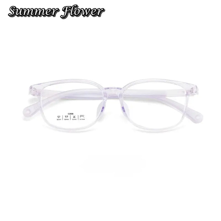 Summer Flower Unisex Youth's Full Rim Square Tr 90 Titanium Eyeglasses 52008