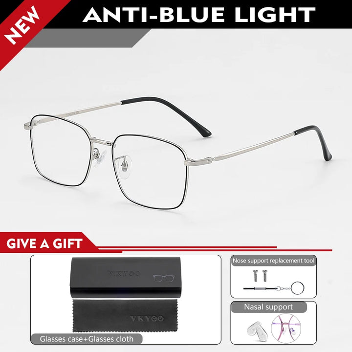 Vicky Unisex Full Rim Rectangle Blue Light Prescription Eyeglasses 89166 - view 6