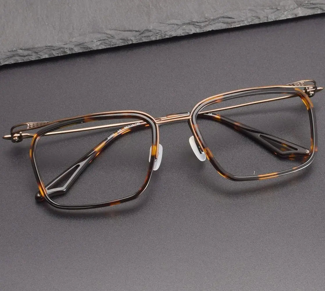 Bobbei 808630 Men’s Big Titanium Square Full-Rim Frames FuzWeb