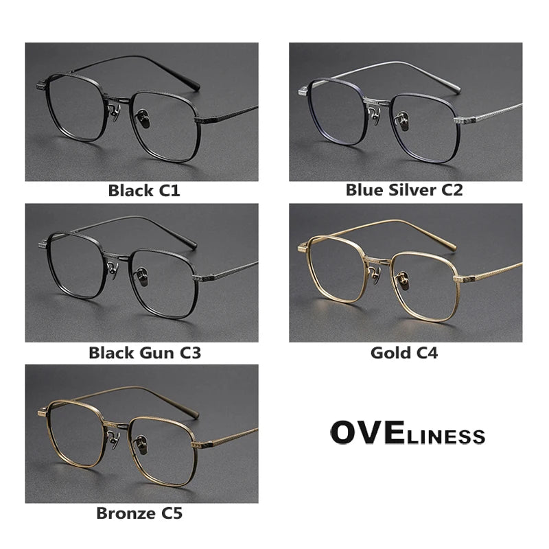 Oveliness Unisex Full Rim Square Titanium Eyeglasses 14025 Full Rim Oveliness   