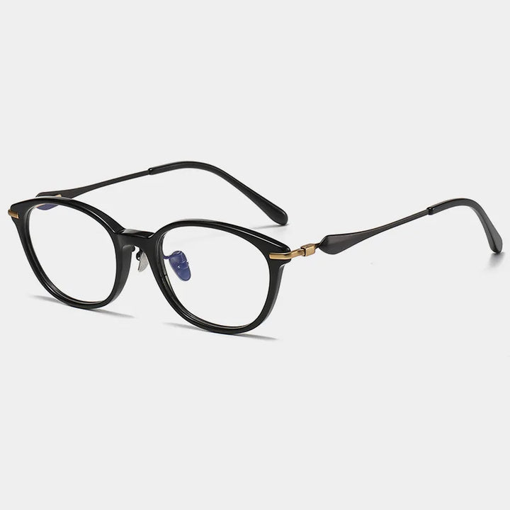 Nobler Unisex Full Rim Square Acetate Titanium Eyeglasses 6063 Full Rim Nobler C4  