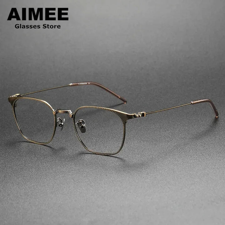 Aimee Unisex Full Rim Square Titanium Eyeglasses 13162 Full Rim Aimee   