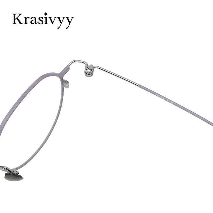 Krasivyy Women's Full Rim Polygon Round Screwless Titanium Eyeglasses Hm5008 Full Rim Krasivyy   