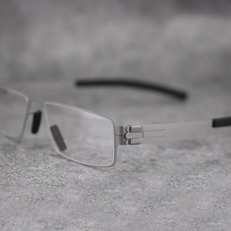 Black Mask Unisex Full Rim Rectangle Steel Eyeglasses BM-IB005
