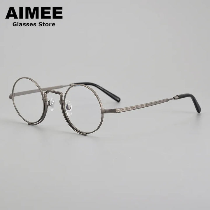 Aimee Unisex Full Rim Round Titanium Eyeglasses 5919 Full Rim Aimee   