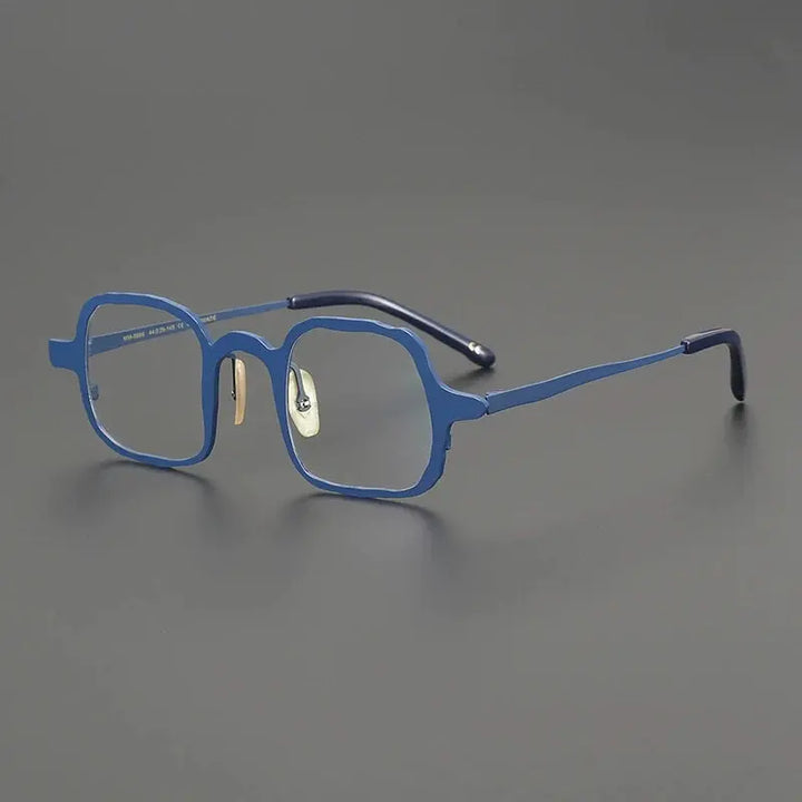 Gatenac Unisex Full Rim Irregular Square Titanium Eyeglasses 670086 FuzWeb