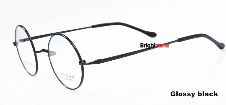 Brightzone Women's Full Rim Round Titanium Eyeglasses 71422 Full Rim Brightzone Bright black 44mm