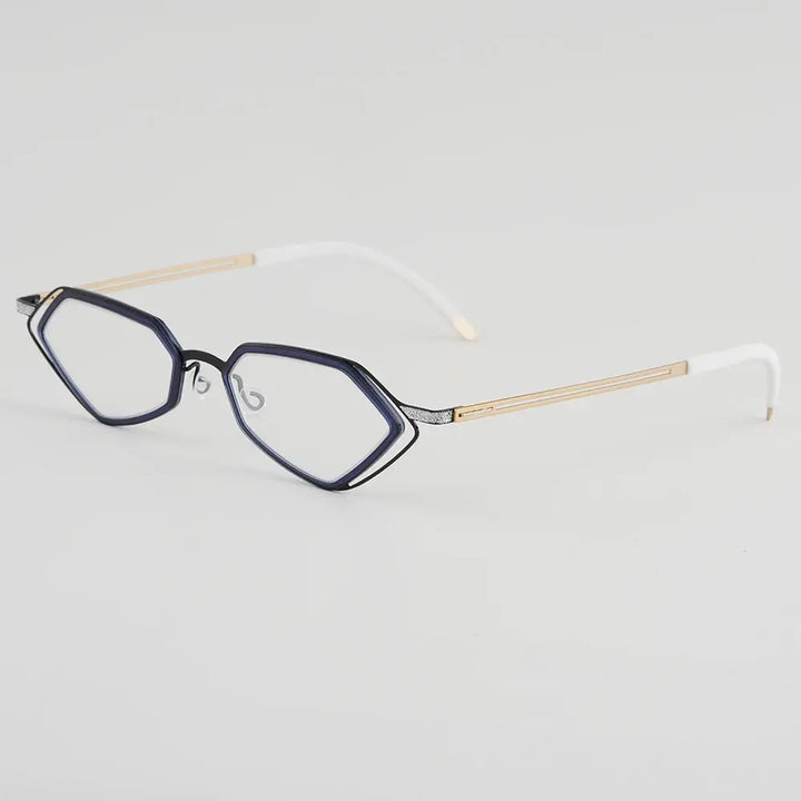 Bobbie 339751 Unisex 140mm Full Rim Polygon Oval Titanium Frames FuzWeb