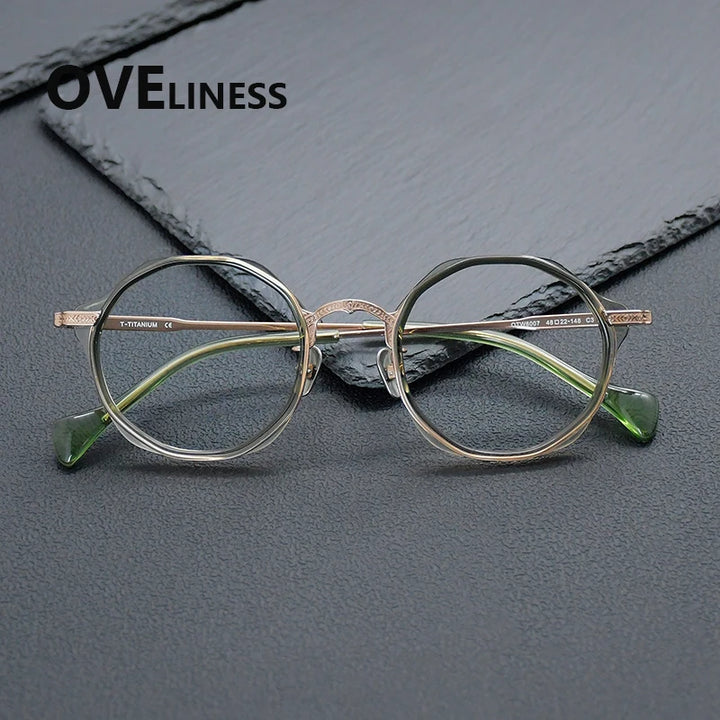 Oveliness Women's Full Rim Round Titanium Acetate Eyeglasses 926007