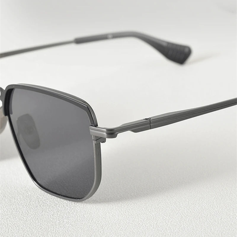 Black Mask Unisex Full Rim Oversized Square Titanium Polarized Sunglasses 153dt Sunglasses Black Mask   