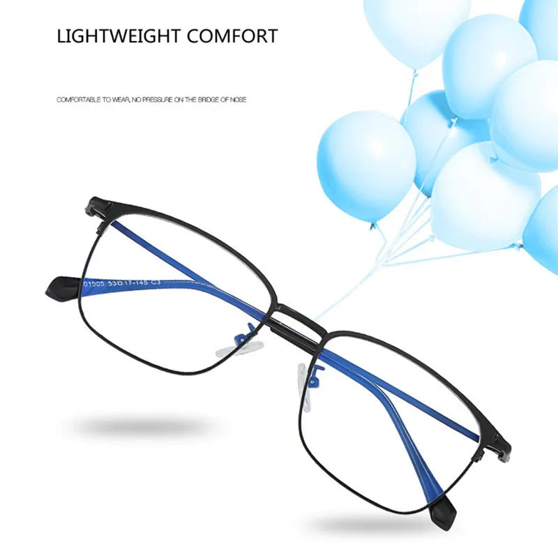 Kocolior Unisex Full Rim Square Stainless Steel Hyperopic Reading Glasses 101905 Reading Glasses Kocolior   