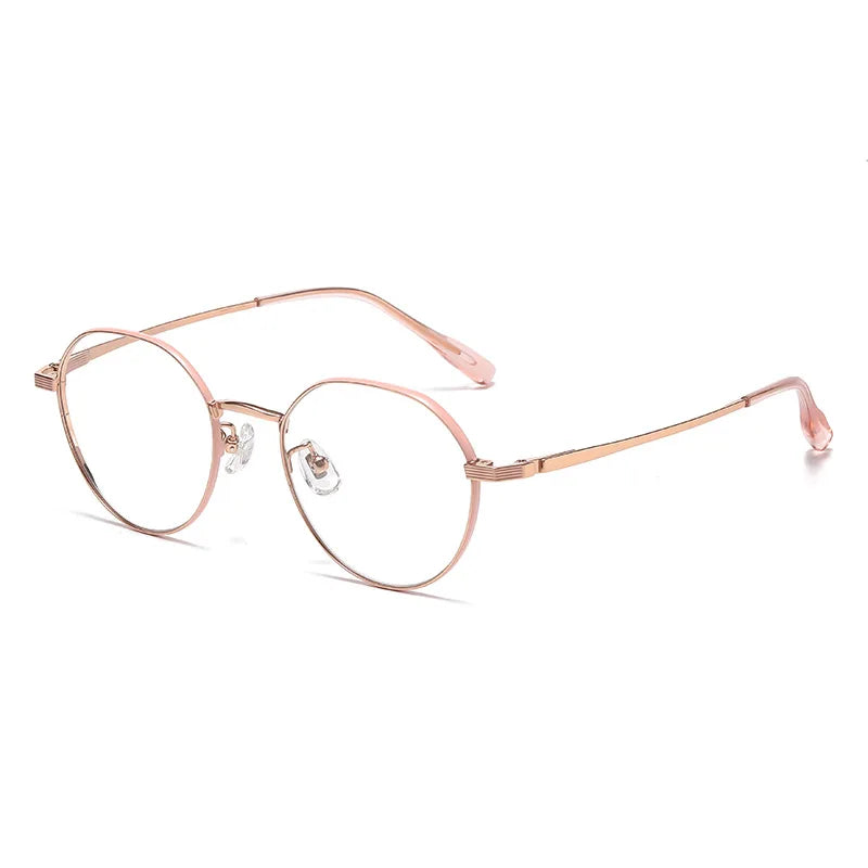 Momoja Unisex Full Rim Flat Top Polygonal Titanium Eyeglasses 98669