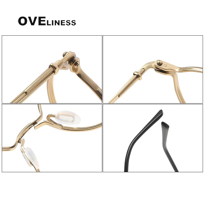 Oveliness Unisex Full Rim Round Titanium Eyeglasses C007 Full Rim Oveliness   