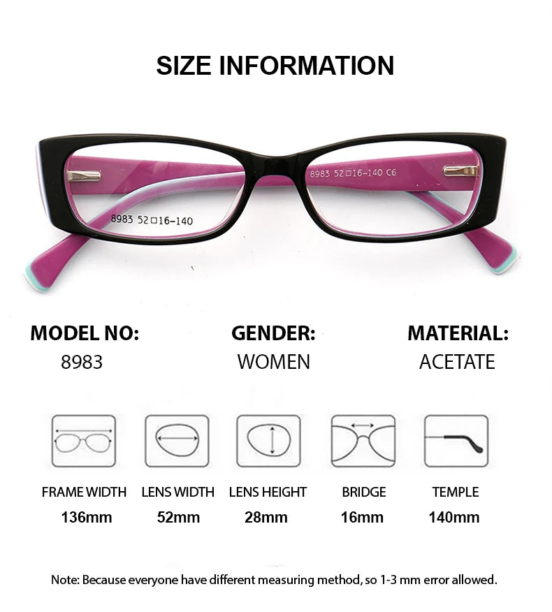 Chashma Ochki Women's Full Rim Rectangle Acetate Eyeglasses 89834