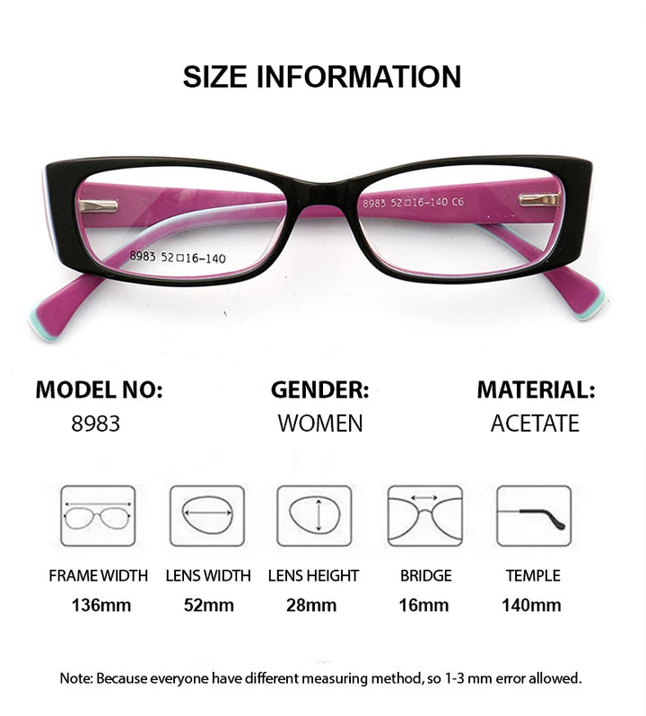 Chashma Ochki Women's Full Rim Rectangle Acetate Eyeglasses 89834