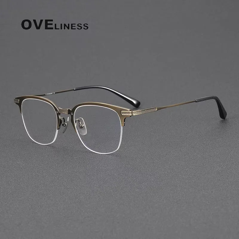 Oveliness Unisex Full Rim Big Square Acetate Titanium Eyeglasses 614424