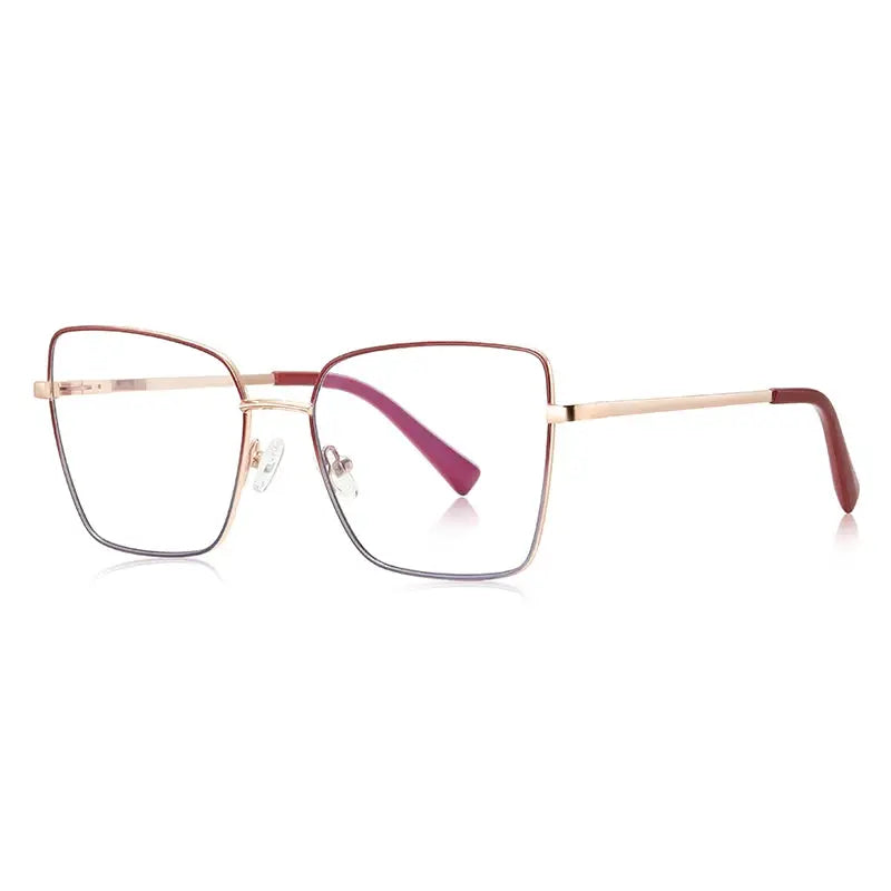 Vicky Women's Full Rim Large Butterfly Alloy Reading Glasses 3088 — view 2 | Vicky at FuzWeb