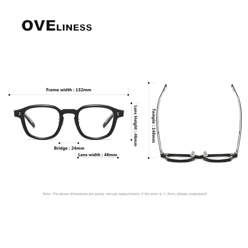 Oveliness Unisex Full Rim Square Acetate Eyeglasses V013 Full Rim Oveliness   