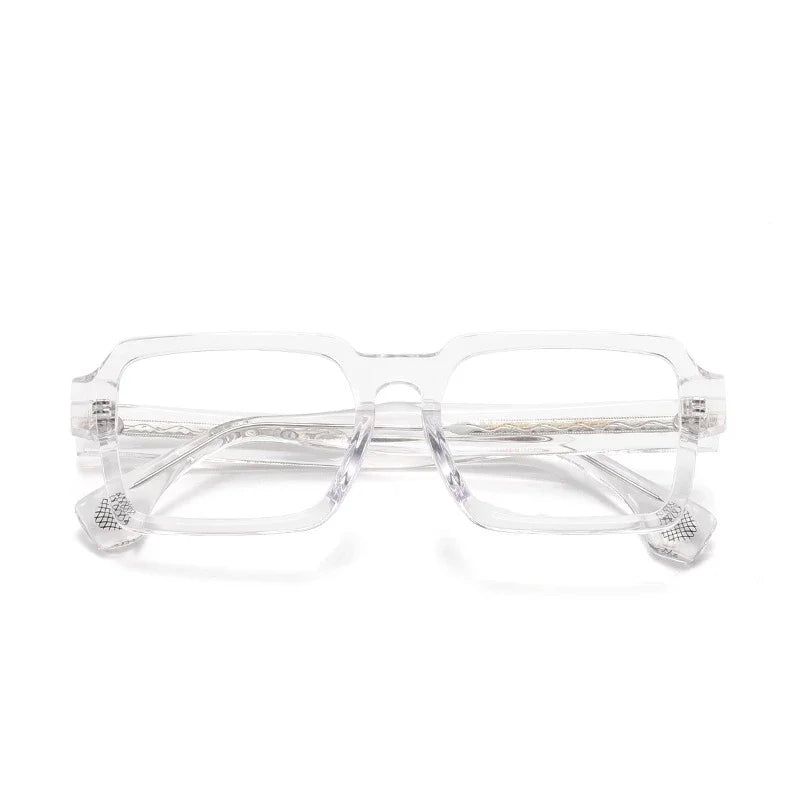 Aror Unisex Full Rim Brow Line Square Acetate Eyeglasses 942781 Full Rim Aror transparent