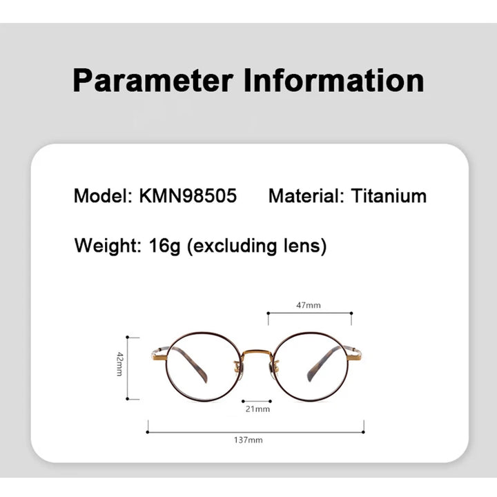 Hdcrafter Women's Full Rim Round Titanium Acetate Eyeglasses 698505