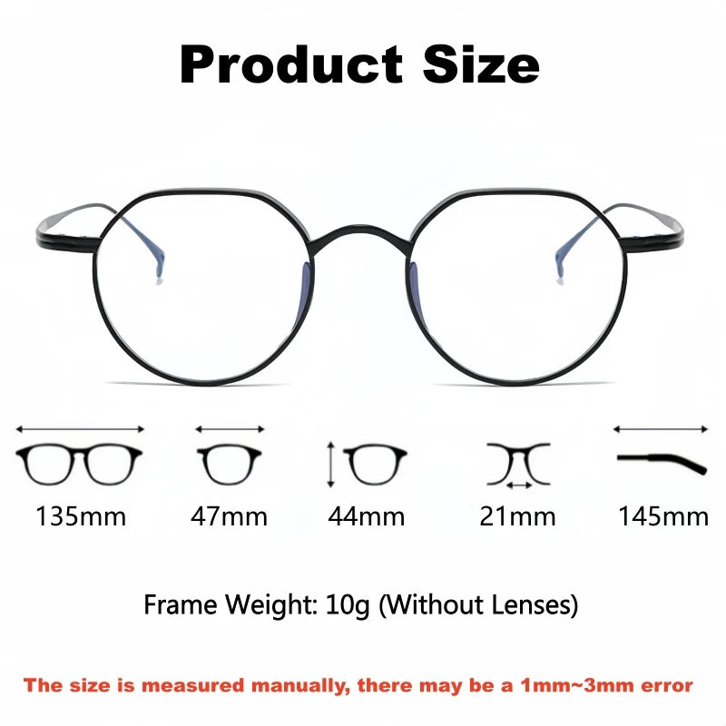 Yimaruili Unisex Full Rim Polygonal Pure Titanium Eyeglasses KMN9916 — view 2 | Yimaruili at FuzWeb