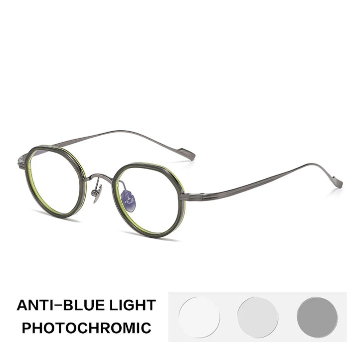 Gatenac Women's Flat Top Oval Titanium Acetate Photochromic Reading Glasses 56079