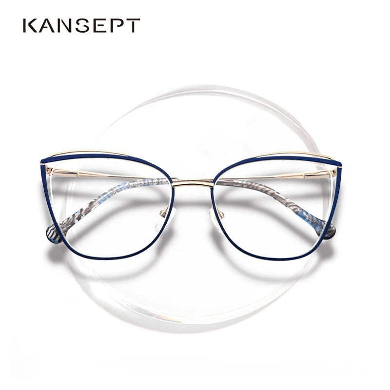 Kansept Women's Full Rim Cat Eye Stainless Steel Reading Glasses 3535 Reading Glasses Kansept   