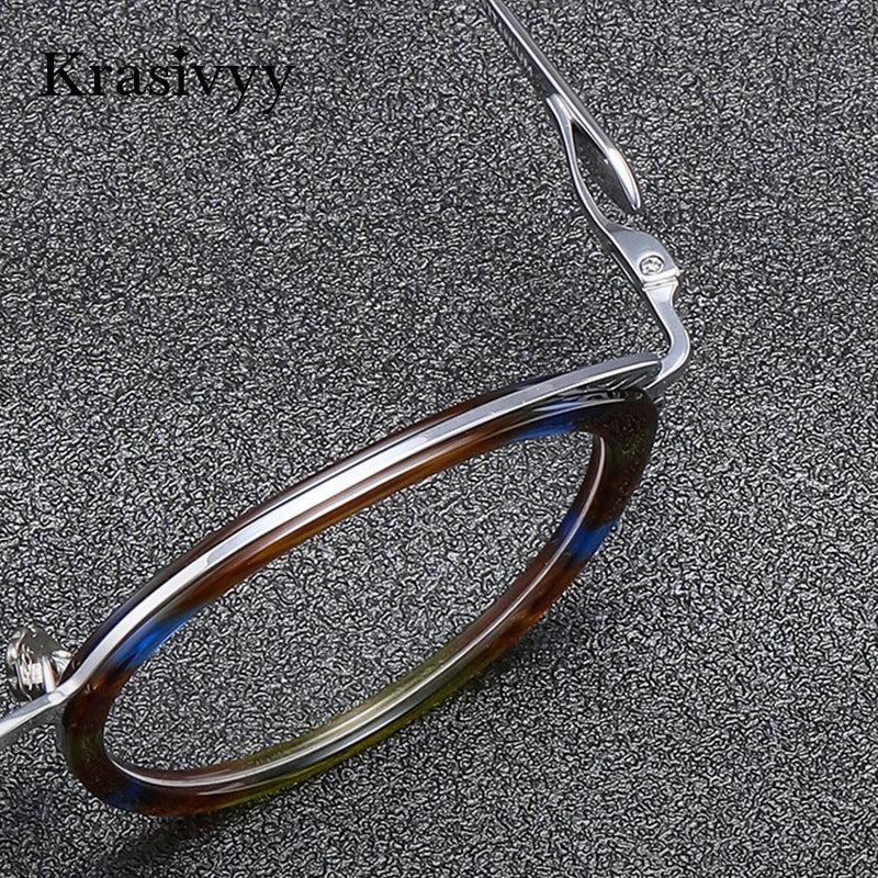 Krasivyy Unisex Full Rim Oval Titanium Prescription Eyeglasses KR6882 - view 4