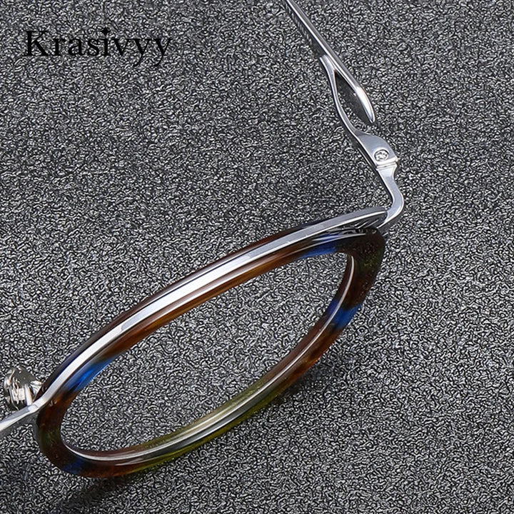 Krasivyy Unisex Full Rim Oval Titanium Prescription Eyeglasses KR6882 - view 4